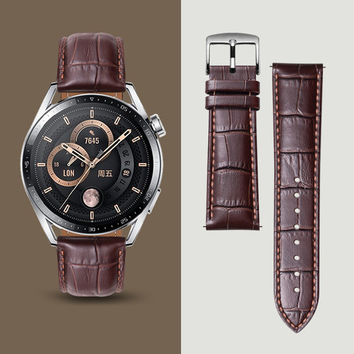 鸣铎Huawei华为头层牛皮真皮表带