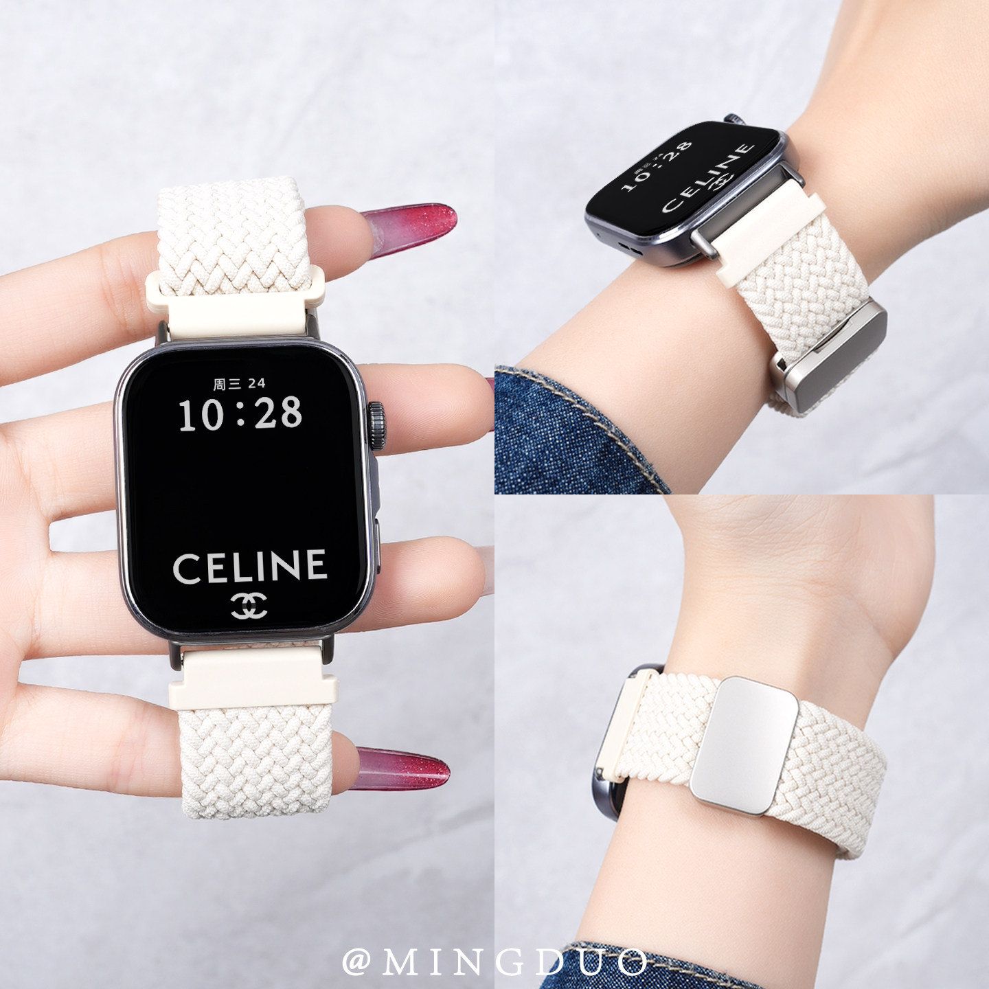 适用华为FIT4表带fit3手表智能手环watchfit4pro编织尼龙运动腕表fit2磁吸夏天透气表链女士new男生替换带fit