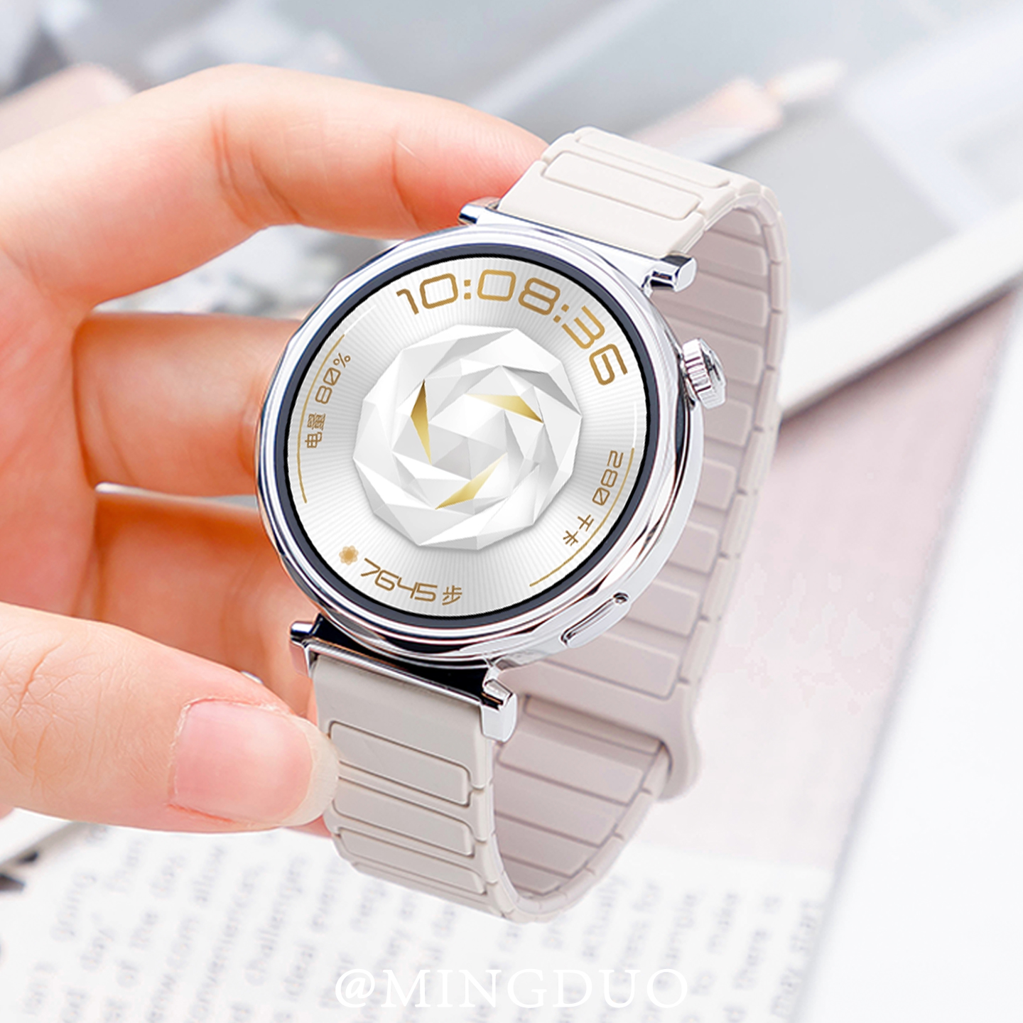 张婧仪同款适用华为gt5表带手表watchgt5pro女款gt4夏天透气watch5新款腕带gt3磁吸硅胶高级智能运动男替换带