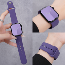 雾紫色新款适用S11苹果S10手表iwatch9表带女款专用applewatch11官方同款硅胶S8腕带Ultra男款SE运动高级秋冬
