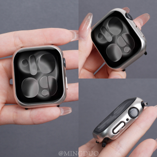 新星光色适用AppleWatch S11保护壳S10苹果iWatch9保护膜ultra手表s8表壳s7钢化膜se防刮摔6/5/4壳膜一体表套
