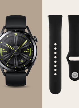 适用华为gt3手表3pro表带watch3硅胶gt2苹果同款手表链22mm运动GT1替换带Runner女20智能2egs非原装es原厂男