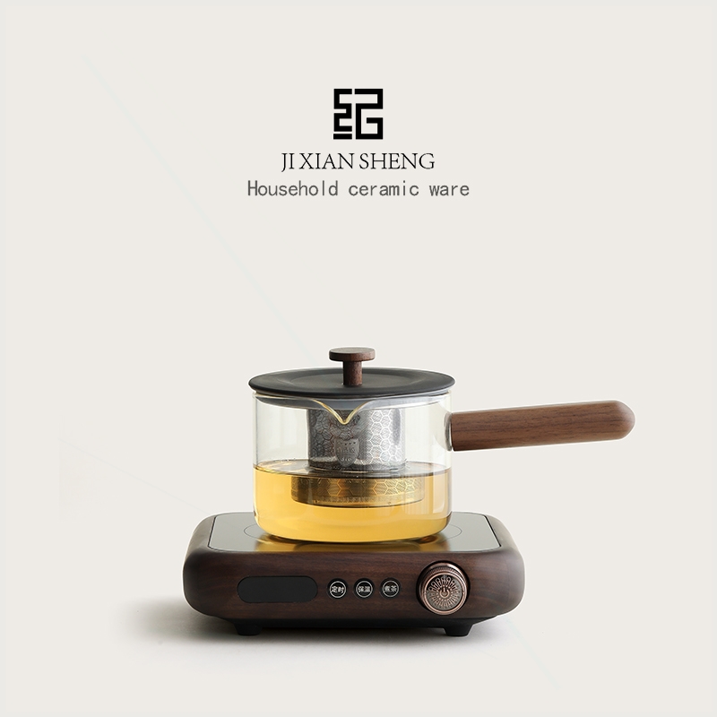 高档小型胡桃木电陶炉家用玻璃煮