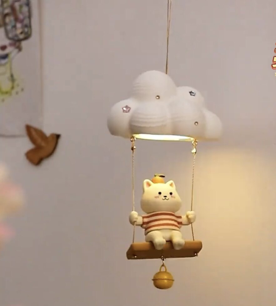 diy材料包秋千猫咪卧室床头吊灯创意礼物送女友闺蜜生日礼物