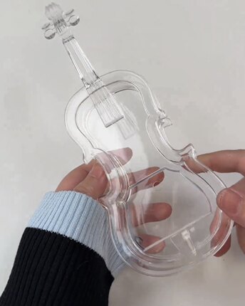 透明小提琴亚克力高级插花手工DIY质感礼物客厅卧室家居装饰配件