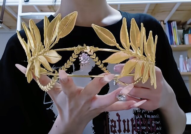缠花桂冠diy材料包手工发饰橄榄色树叶发箍皇冠森系公主发饰