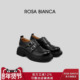 Bianca厚底小皮鞋 女2025新款 布洛克乐福单鞋 Rosa 黑色真皮僧侣鞋
