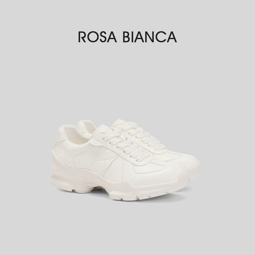 RosaBianca真皮厚底小白鞋女