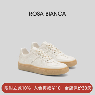 Rosa Bianca舒适经典平底德训鞋2026春季新款百搭休闲运动鞋