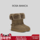 棉鞋 Rosa Bianca羊毛雪地靴女加绒加厚2025秋冬新款 保暖中筒靴子