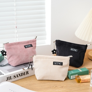 学生姨妈巾收纳包便携拉链月事包灯芯绒姨妈包卫生棉卫生巾收纳包