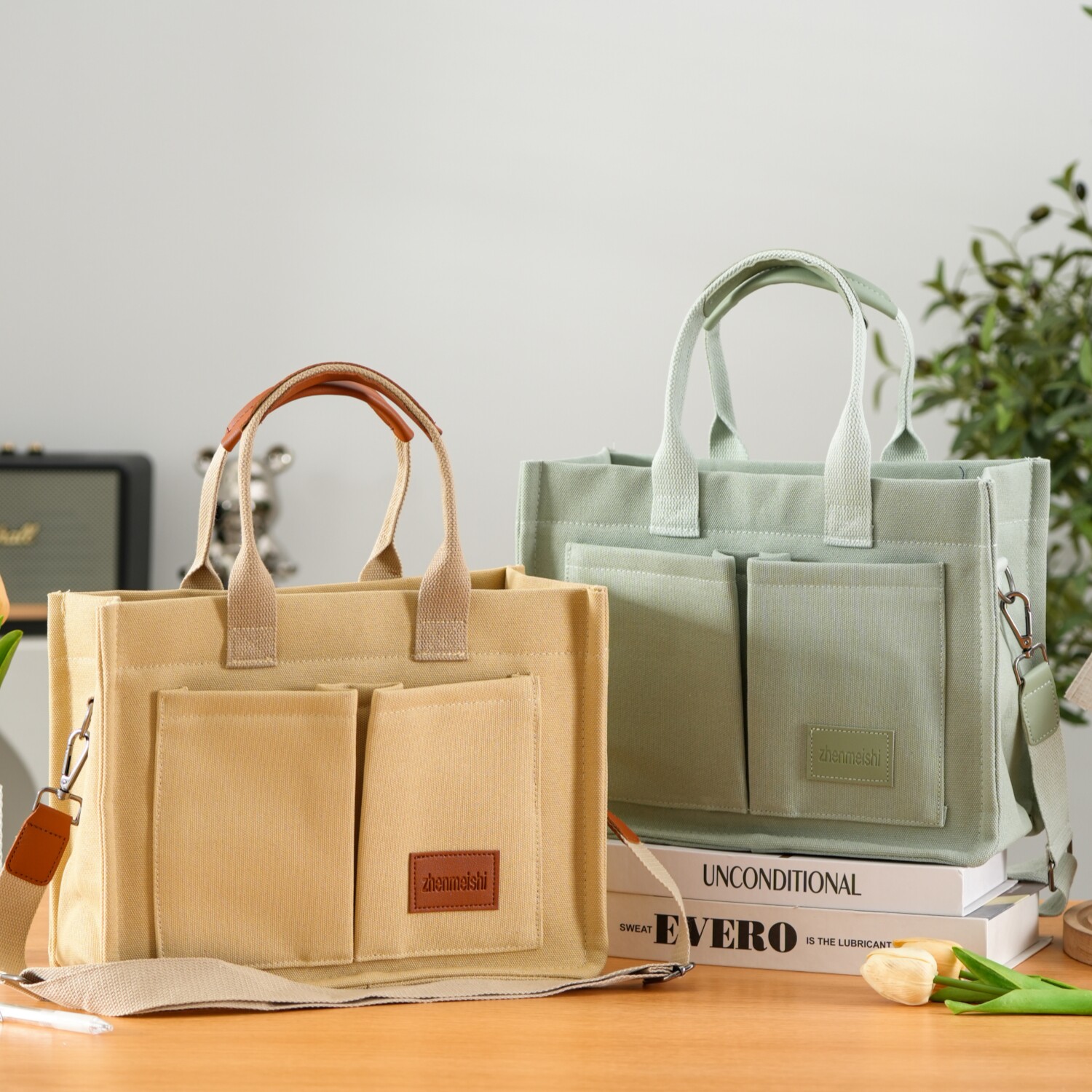 大容量上班通勤帆布手提包