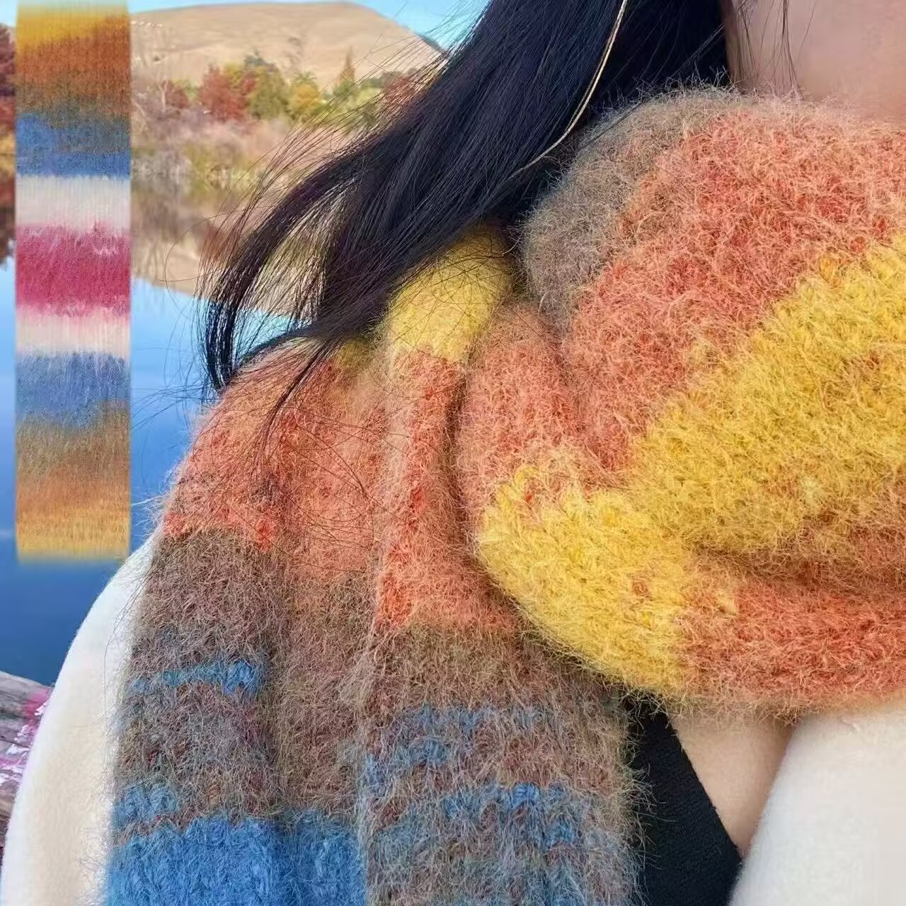 十刻雪宝同款围巾手工编织材料包