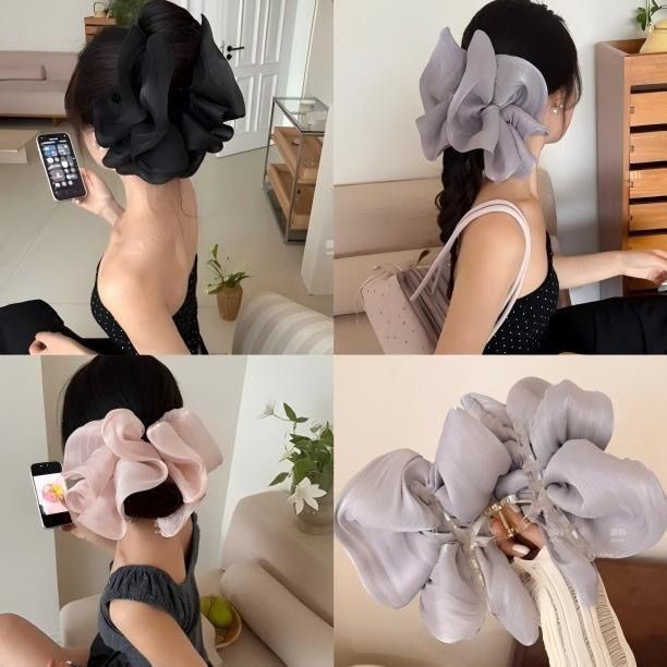 【下单立减50】超大珠光纱裙饱满后脑勺增发量盘发夹女显鲨鱼头饰
