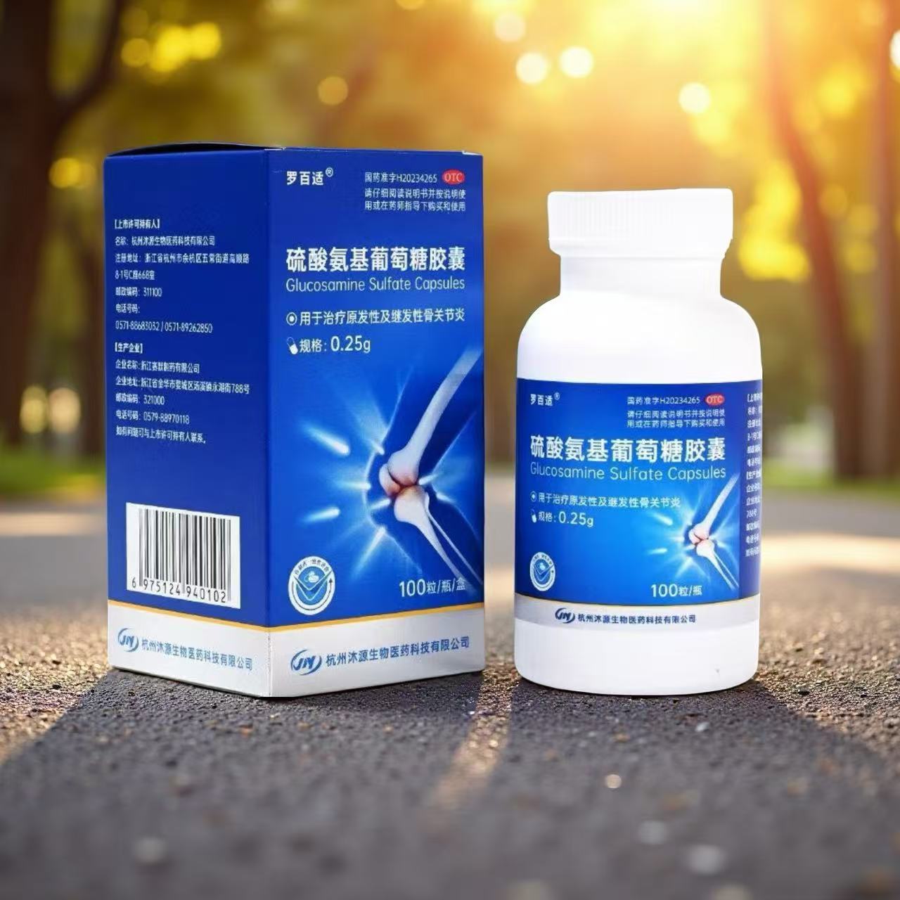 罗百适硫酸氨基葡萄糖胶囊 0.25g*100粒 原发性及继发性骨关节炎