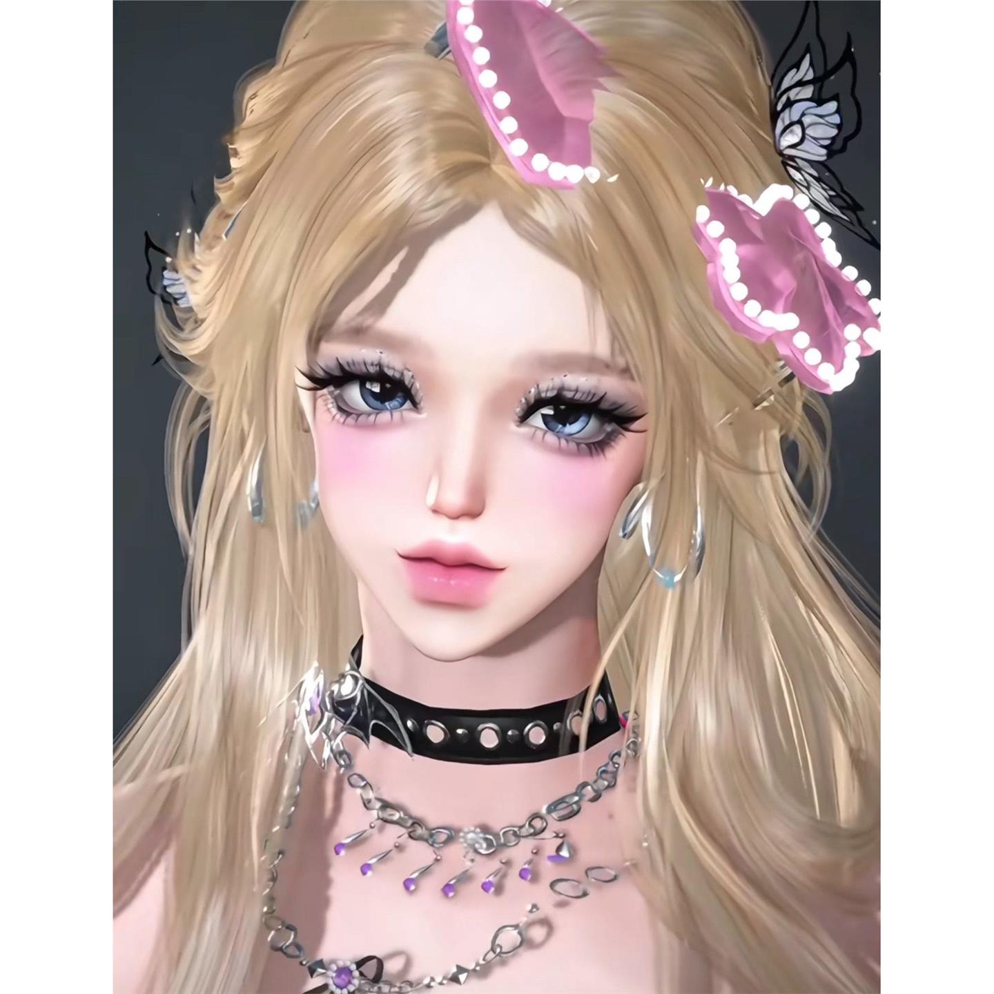 发4 涩谷辣妹 未生讲卫生 逆水寒手游捏脸女 2捏脸+1饰品拉条染色