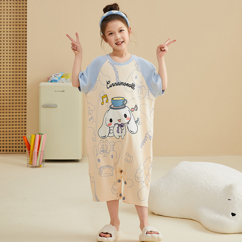 女童睡衣夏季薄款连体家居服