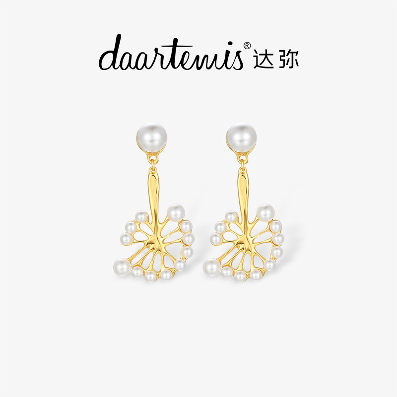 达弥蒲公英珍珠耳环女高级感