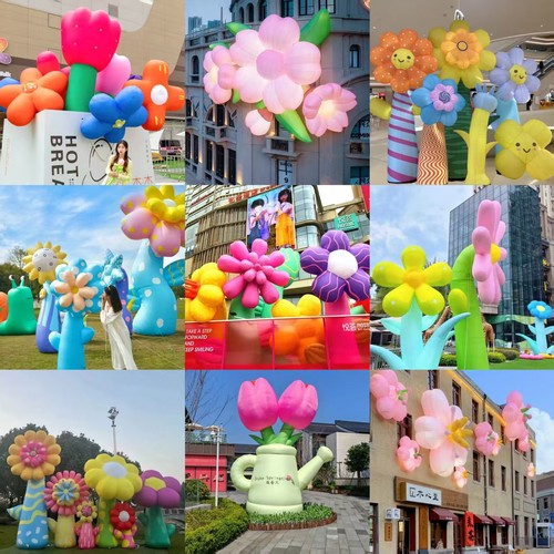 现货充气发光花朵气模定制商场网红美陈气球装饰模型卡通仿真花朵