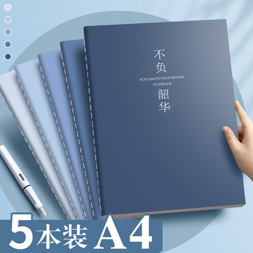 拓拧厚本子B5/A4简约车线本
