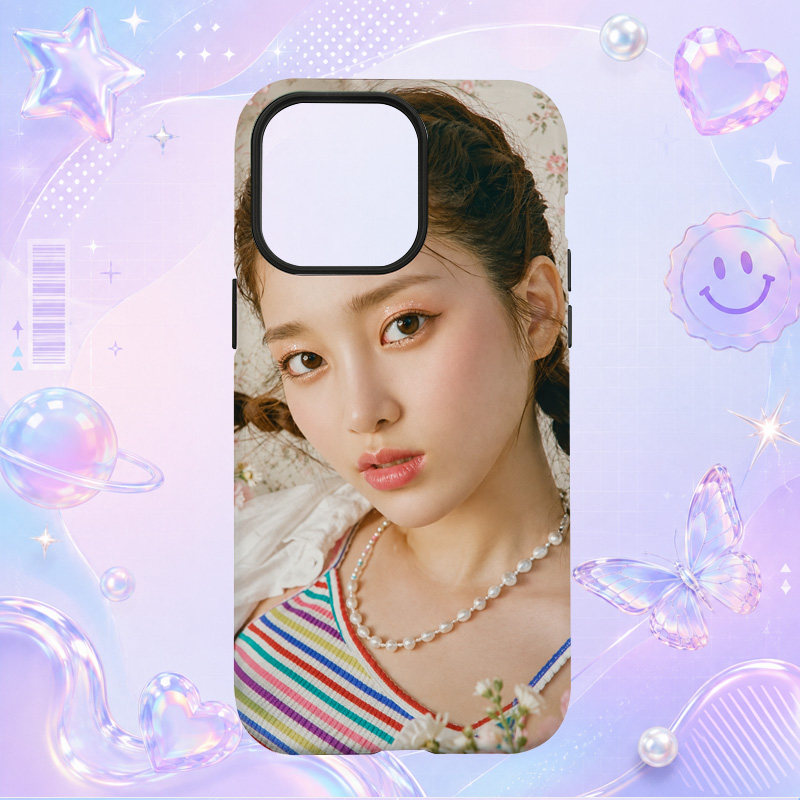 Yookyung彩色条纹上衣珍珠项链近景写真适用于苹果三星华为小米手机壳防摔保护套镜头全包