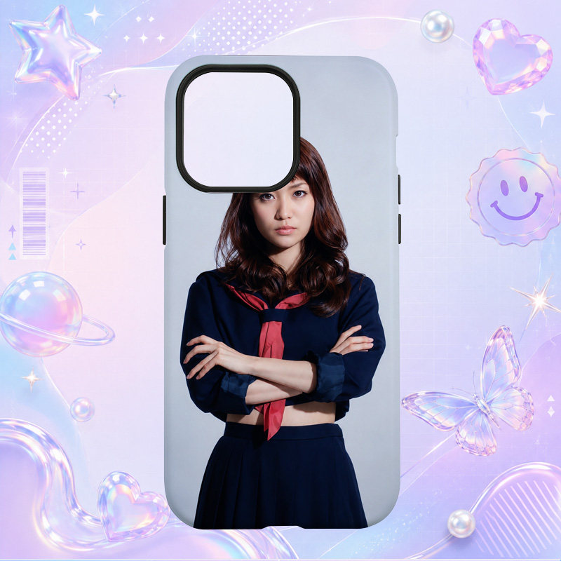 松野有里巳深色上衣抱臂写真适用于苹果三星华为小米手机壳防摔保护套镜头全包