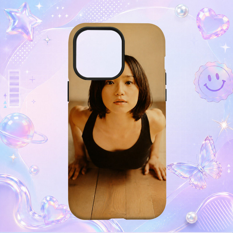 永作博美黑色背心复古室内写真适用于苹果三星华为小米手机壳防摔保护套镜头全包