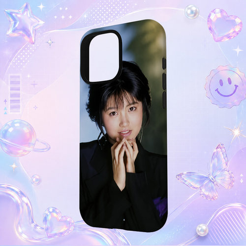 昭和日本偶像荻野目洋子Yoko Oginome黑色毛衣肖像写真适用于苹果三星华为小米手机壳防摔保护套镜头全包