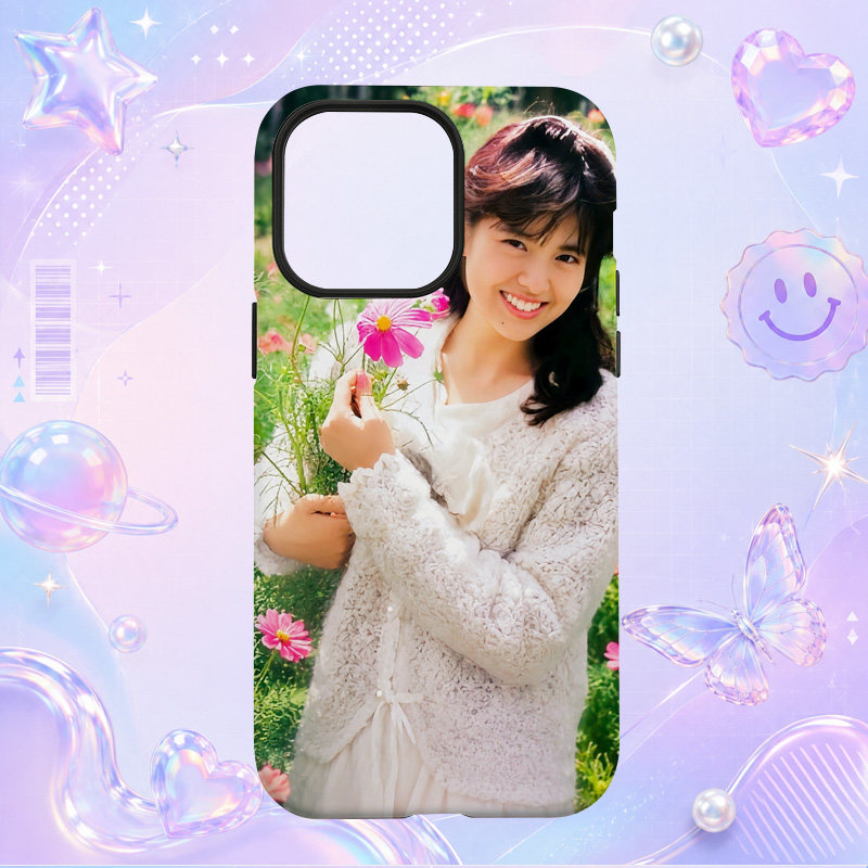 昭和日本偶像南野阳子Yoko Minamino白色毛衣花束写真适用于苹果三星华为小米手机壳防摔保护套镜头全包