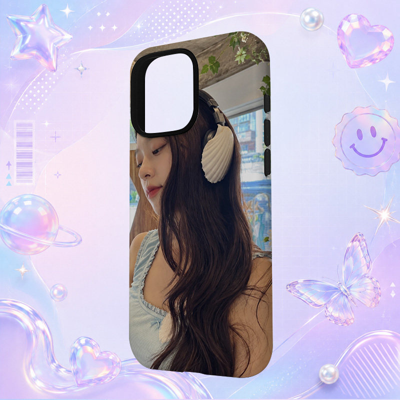 Seolhyun耳机绿色上衣户外侧颜写真适用于苹果三星华为小米手机壳防摔保护套镜头全包