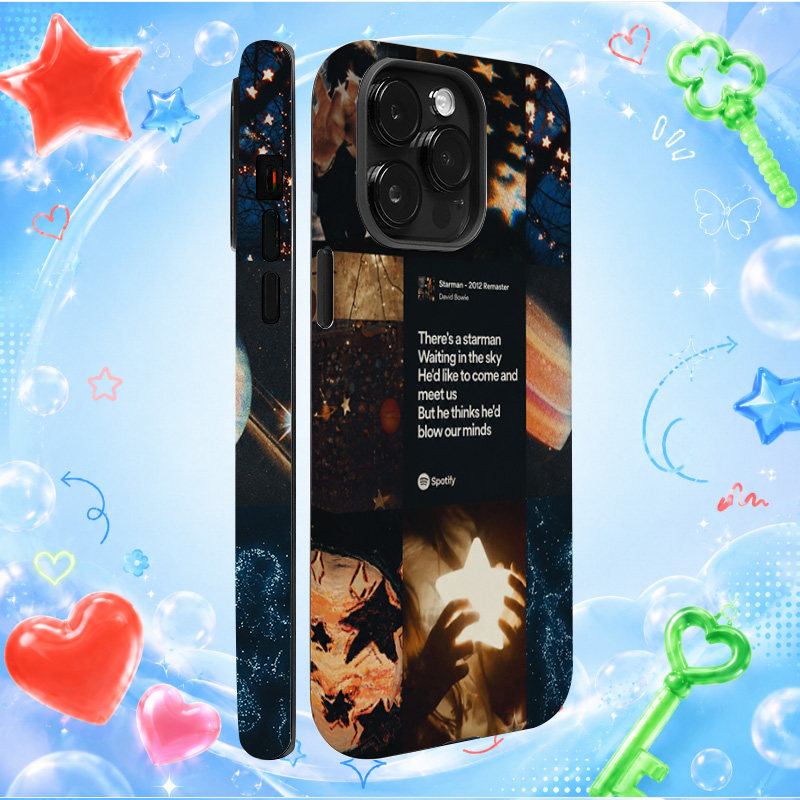starMin复古摇滚David Bowie Starman Spotify歌词iPhone苹果手机壳防摔时尚硅胶软壳小众创意潮牌情侣手机壳图片
