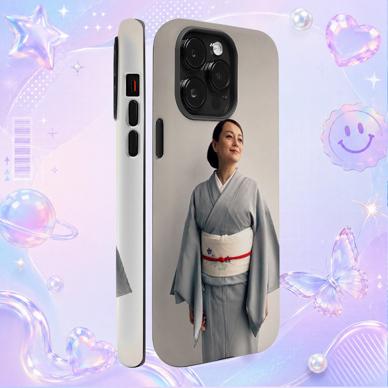日本女演员牧濑里穗Riho Makise灰色和服优雅写真适用于苹果三星华为小米手机壳防摔保护套镜头全包