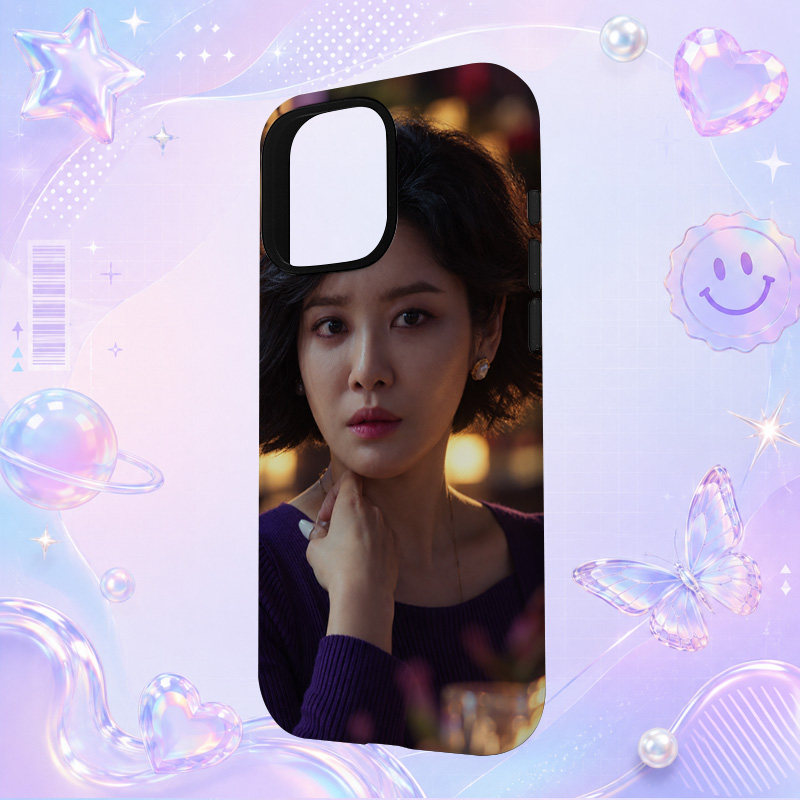 Hyejeong短发紫色上衣夜景人像适用于苹果三星华为小米手机壳防摔保护套镜头全包