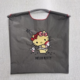 KT猫2025新款ballchain包刺绣尼龙环保购物袋手提单肩斜挎女包