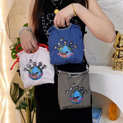 网红迷你斜挎包包女小号包ballchain手提包mini斜挂包购物袋刺绣