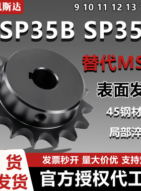 链轮链条45钢发黑BSP35B SP35B9/10/11/12/13-N-10 10K 12 14 15