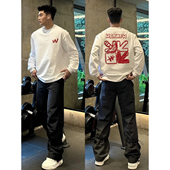 重磅纯棉 美式 休闲长袖 T恤男士 宽松复古潮流百搭潮流小众港风