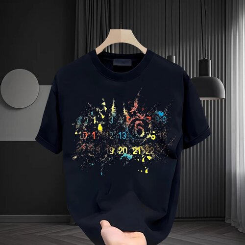 2026夏季男士新款休闲重磅纯棉t恤短袖百搭圆领宽松大码轻奢男装