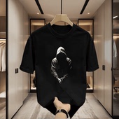 夏季 痞帅重磅纯棉休闲短袖 T恤男女同款 ins潮牌街头宽松圆领上衣潮