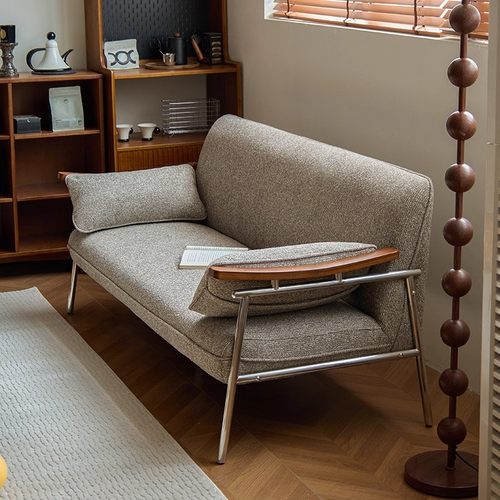 中古风布艺沙发设计师款双人沙发