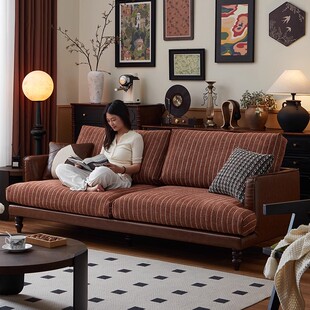 北欧复古布艺沙发客厅小户型田园风现代简约轻奢直排二三人位沙发