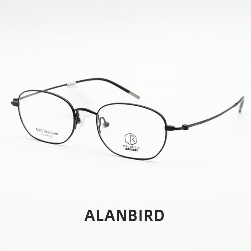 超轻钛架不规则椭圆框近视眼镜女