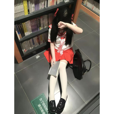 2025原创jk新款红三本长短袖衬衫水手服学院多巴胺中间服红色JK裙