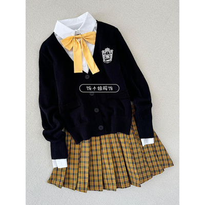 韩系针织衫套头毛衣女秋冬款JK制服原创收腰显瘦JK校供毛衣外套