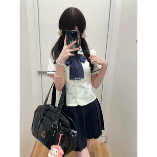 2025夏季 新款 中山道线水手服衬衫 上衣原创百搭绀JK短裙学院风套装