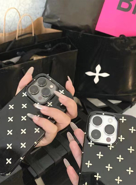 简约ins风小花适用iPhone16promax好看的手机壳17PRO苹果15plus黑色14硅胶13小众12软套11防摔XS女XR磨砂Air