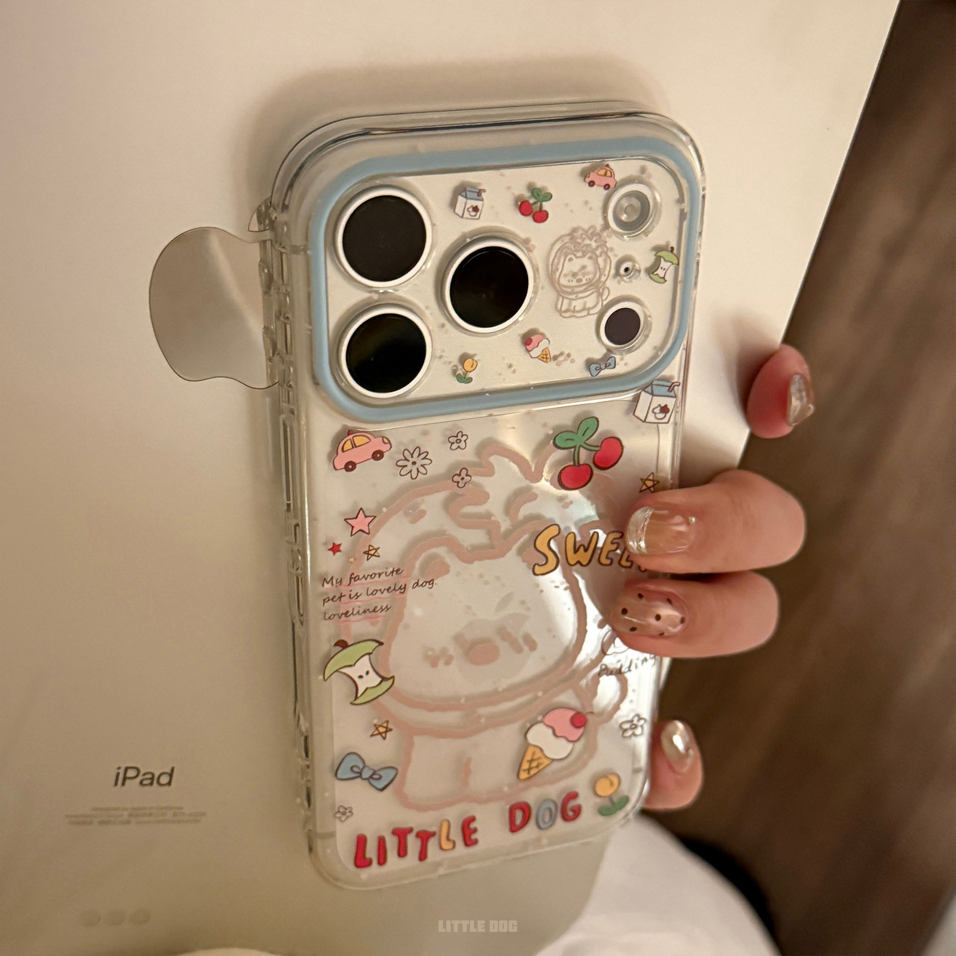 【AI相机按键全包】涂鸦线条小狗适用iPhone17promax手机壳透明新款苹果16PM少女心15防摔14硅胶软壳13可爱12