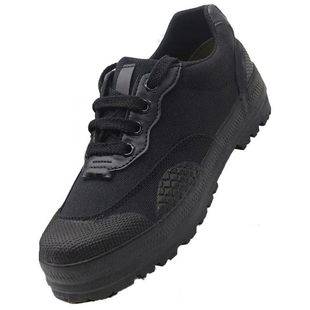 3537解放鞋黑色工作帆布保安鞋劳保胶鞋工地干活劳保男鞋防臭耐磨