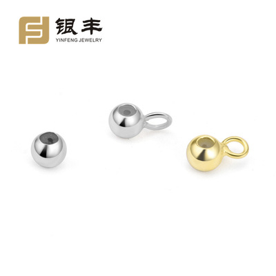 S925纯银硅胶定位珠加圈调节珠配件 DIY项链手链伸缩珠