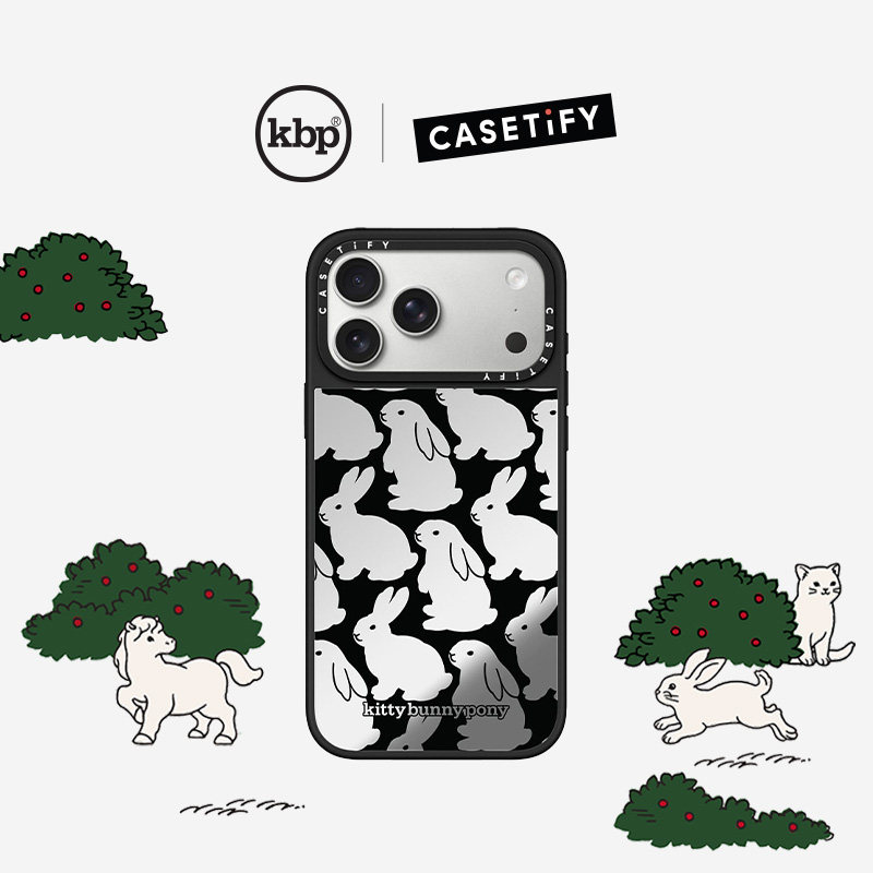kittybunnypony x CASETiFY 联名系列 黑白小兔 适用于苹果iPhone17ProMax/17Pro/16ProMax/16Pro手机壳